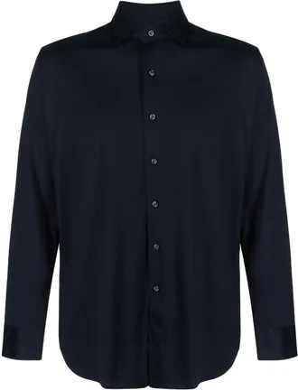 Boggi Milano long-sleeve cotton shirt - men - Cotton - S - Blue