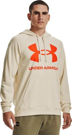 Under Armour Mens Rival Big Logo Hoody - Stone - M
