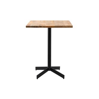 Miliboo Mesa De Bar Cuadrada De Madera Maciza Y Metal Negro D60 Cm Sopra