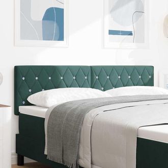 vidaXL Testiera In Velluto Argyle Manuale Verde Scuro 140 Cm Velluto - Vidaxl