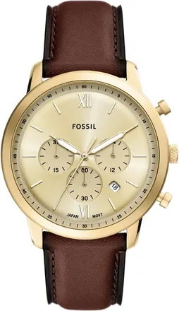 Fossil Neutra Chronograph Leather Strap Watch, 44mm in Brown at Nordstrom