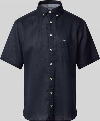 Fynch-Hatton Fynch-Hatton Regular Fit Leinenhemd mit Button-Down-Kragen in Marine, Gr&ouml;&szlig;e 3XL