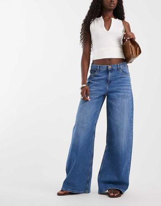 Wrangler jeans denim ultra bombati lavaggio medio-Blu