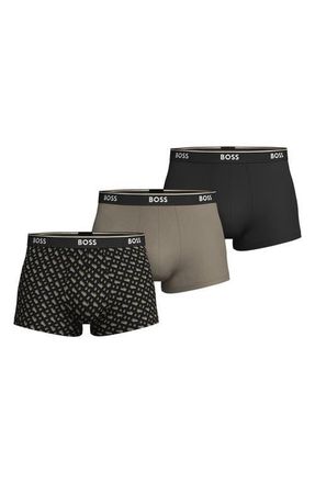 BOSS Assorted 3-Pack Stretch Cotton Trunks in Open Brown at Nordstrom, Size Xx-Large