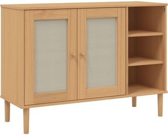 vidaXL Sideboard senja Rattan Look Brown 112x40x80cm Solid Wood Pine Vidaxl