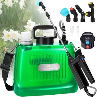 OEM Pulverizador De Jard&iacute;n De 8 Litros, Pulverizador El&eacute;ctrico A Presi&oacute;n A Bater&iacute;a Con 4 Boquillas Ajustables, Indicador De Nivel De Bater&iacute;a, 3 Velocidade