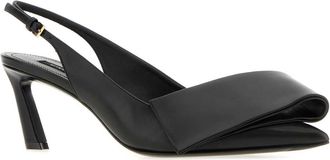 Givenchy Womens Black Leather Twisted Ribbon Pumps Sneaker
