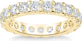Pompeii3 2 Ct Moissanite Eternity Ring Womens Wedding Band 14k Yellow Gold