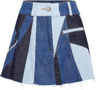 Philipp Plein Denim Mini Rok - Dames - Spijkerrokken - Blauw - L - Denim - Rokken