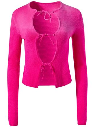 Alejandra Alonso Rojas tie-fastening cashmere cardigan - Pink