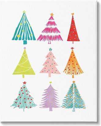 Stupell Industries Varied Fun Christmas Trees By Jj Design House Llc Wall Art