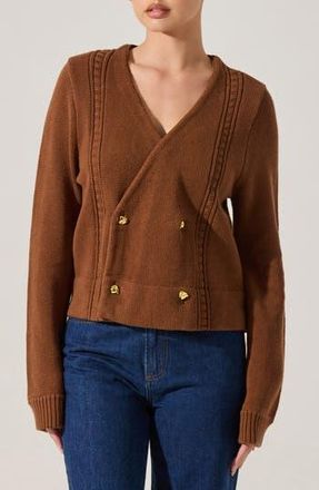 ASTR the Label Merritt Cardigan in Brown at Nordstrom Rack, Size Medium