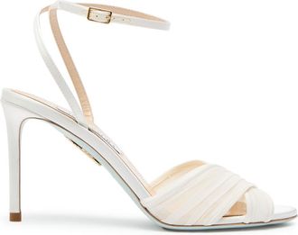 Aquazzura Aquazzura Voile 85 Cross-over Satin Sandals - White