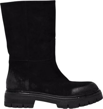Elena Iachi Stivaletto in Suede - Dames - Hoge Laarzen - Zwart - 39 EU - Leer - Schoenen