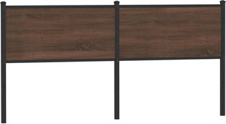 vidaXL Headboard Brown Oak 180 cm Engineered Wood and Steel vidaXL