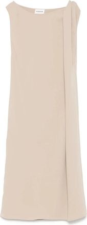 P.A.R.O.S.H. Neutrale Toon Elegante Jurk - Dames - Casual kleedjes - Beige - L - Kleedjes