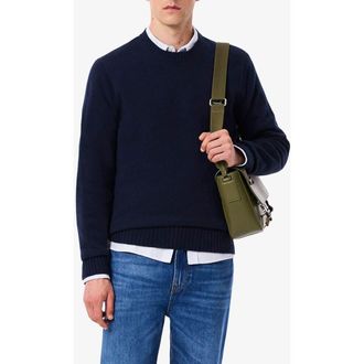 Lacoste Classic Fit Cashmere Crewneck Sweater in Navy Blue at Nordstrom, Size 3