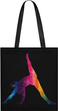 Generic Gymnastics Dancing Rainbow Tote Bag for Women Men Shoulder Bags Purses Pouch Handbags