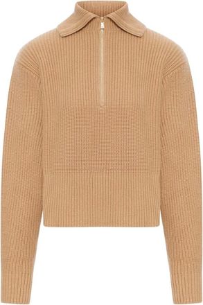 Max Mara Gebreide trui met ronde hals - Dames - Truien - Bruin - Maat: S