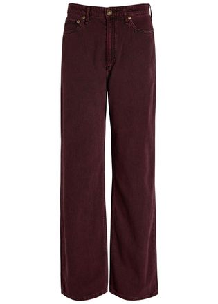 Rag & Bone Rag & Bone Featherweight Logan Wide-leg Jeans - Burgundy - 27 (W27 / UK8-10 / S)