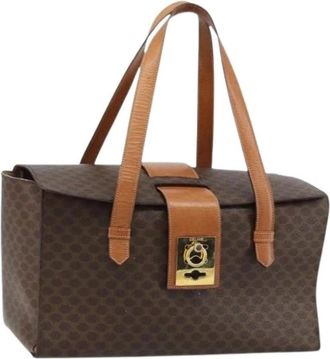 Celine Pre-owned Vintage Macadam Canvas Handtas - Dames - Vintage Handtas - Bruin - ONE Size - Vintage