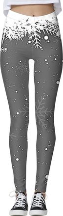 Generic Christmas Wine Glass Printed High Waisted Seamless Gym Leggings for Women & Girls - Winter Sports Pants