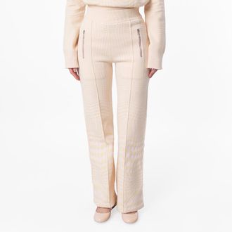 Burberry Houndstooth Jacquard Wool-Blend Trousers, Size XX-Small