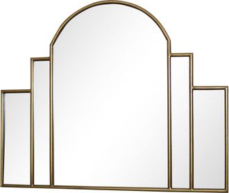 Melody Maison Large Gold Art Deco Arch Fan Mirror 80cm X 65cm