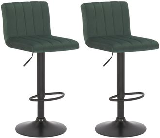 Clp Clp - Set De 2 Taburetes De Bar Jamie En Terciopelo Verde