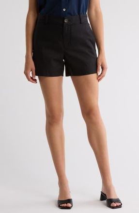 Vince Casual Linen Blend Shorts in Soft Black at Nordstrom Rack, Size 14