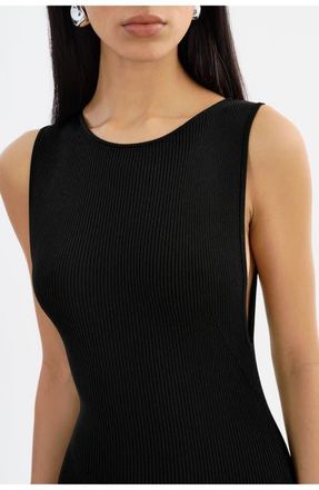 LaMarque GIOVANNA | Rib Knit Maxi Dress in Black at Nordstrom, Size X-Large