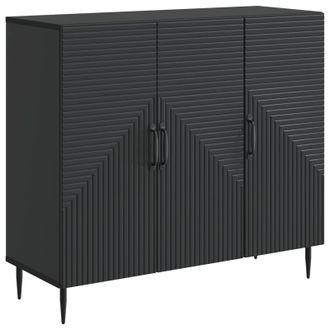 vidaXL Aparador Negro 89 X 34,5 X 80 Cm Madera De Ingenier&iacute;a Vidaxl