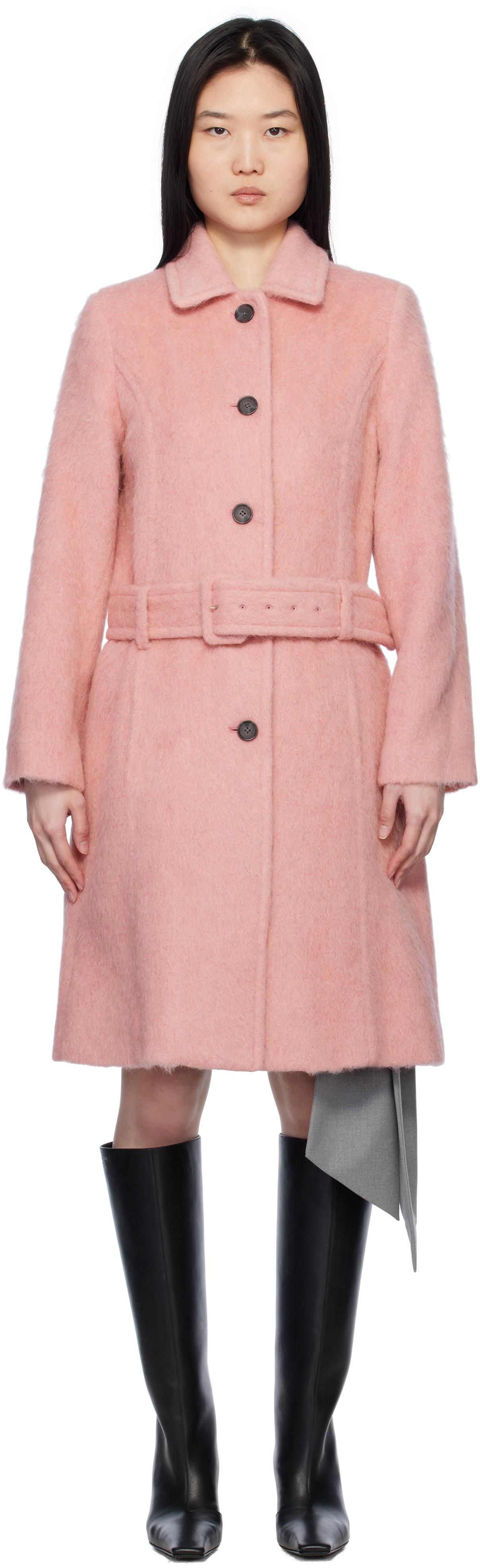 コート BOTTEGA VENETA FW22 Pink wool blend coat (689344V2C90 5600) Bottega Veneta Womens Wool Blend Coat in Pink | Size 38