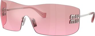 Miu Miu Aube Rectangle-frame Sunglasses - Pink - One Size