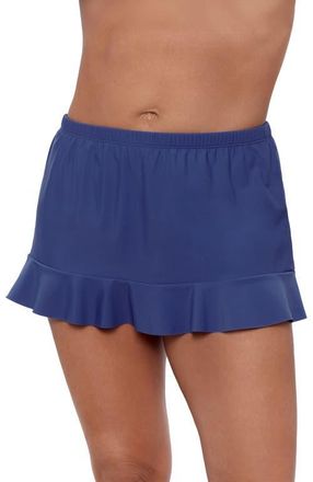 Aqua Green High Waist Slimming Ruffle Skirt Swimsuit Bottom in Cerulean at Nordstrom, Size X-Large