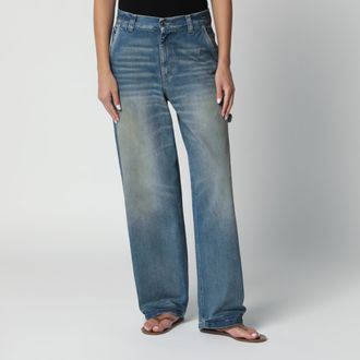 Haikure Wide-leg blue washed-effect jeans