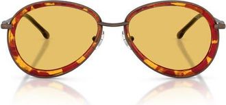 Diesel DL1016 54mm Oval Sunglasses in Matte Antique Copper /Yellow at Nordstrom