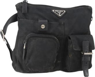 Prada Pre-owned Cross Body Bags, female, Black, Size: ONE SIZE Pre-owned Vintage Waist Bag