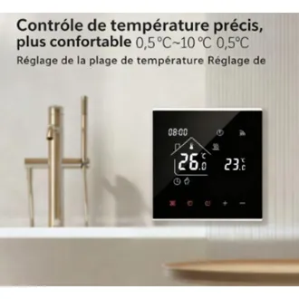 OEM Termostato Inteligente Para Calefacci&oacute;n El&eacute;ctrica Por Suelo Radiante - Modelo M4a, Negro, 16 A / 3200 W, Compatible Con Alexa, Google Home Y Yandex Al