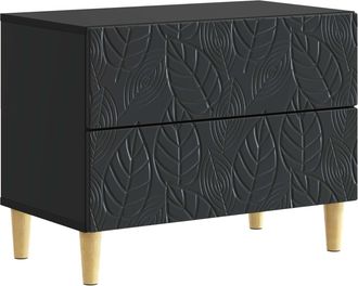 vidaXL Mesita De Noche Negro 62 X 34,5 X 48 Cm Madera De Ingenier&iacute;a Vidaxl