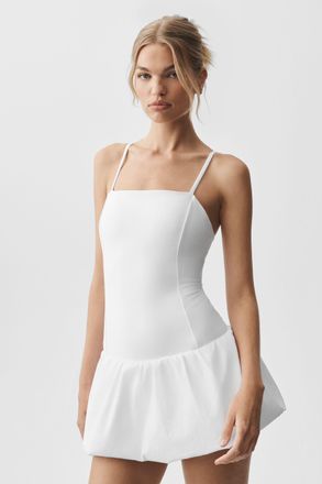 Alo | Airbrush Love Match Tennis Dress in White, Size: Medium