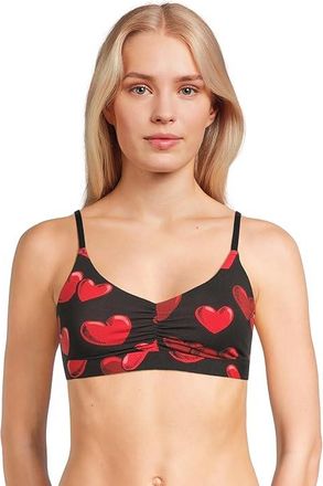 MeUndies Feel Free Ruched Bralette Womens Bra Floating Hearts : 2XL, Elastane/Modal/Synthetic