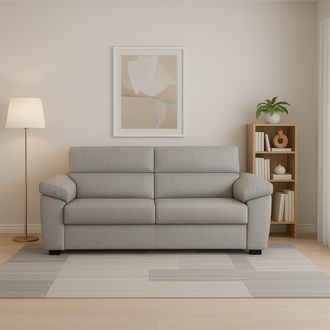 Dmora Sof&aacute; Fijo 2 Plazas Gorreto, Desenfundable, Hidr&oacute;fugo, Hecho En Italia, Lavable, 205x95x100h Cm Gris Claro