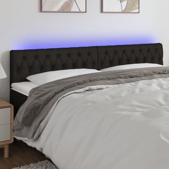 vidaXL Cabecero Con Led De Tela Negro 180x7x78/88 Cm Vidaxl