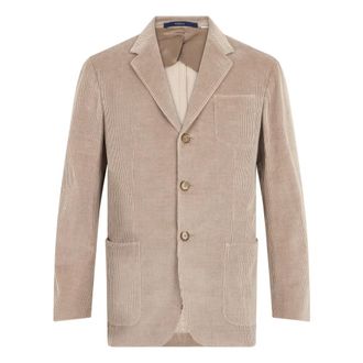 Fedeli Enkelrijig Jasje - Heren - Blazers - Beige - M - Katoen - Jassen