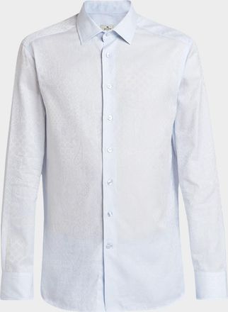 Etro Mens Tone on Tone Button-Front Shirt