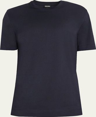 Ermenegildo Zegna Mens Cotton Jersey Crewneck T-Shirt