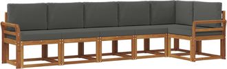 vidaXL Conjunto De Sof&aacute;s De Exterior 6 Uds. Natural Y Antracita Vidaxl