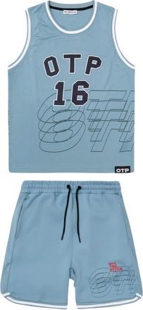 Off the Pitch Blauw Basketbal Zomer Set Heren - Heren - Fitness - Blauw - S - Katoen - Fitness