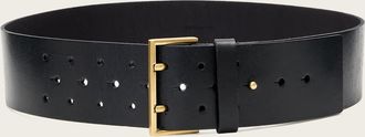 AllSaints Leather Leo Leather Wide Belt, Size: XS